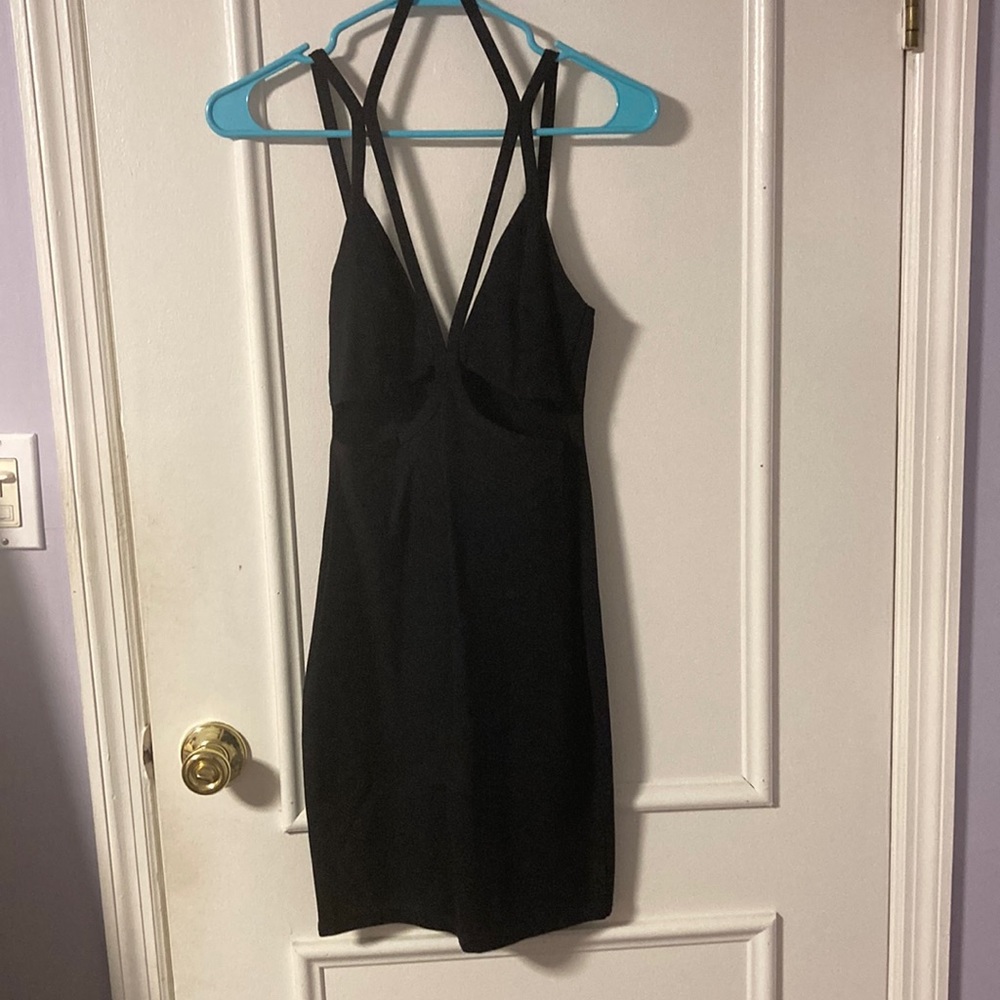 stretchy, cut out mini dress